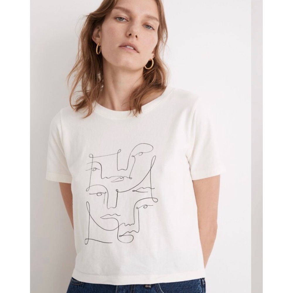 Madewell x Kit Agar Softfade Cotton Lakeshore Crop Tee medium